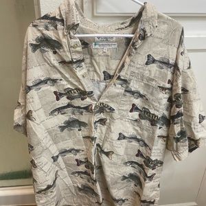 Multiple mend fishing shirts
